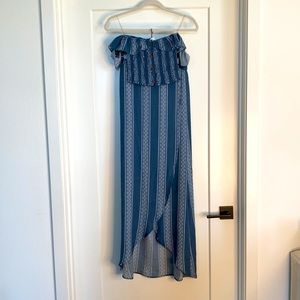 Miley + Molly White & Blue Off Shoulder Top and Long Skirt  2 Piece Set. Size M